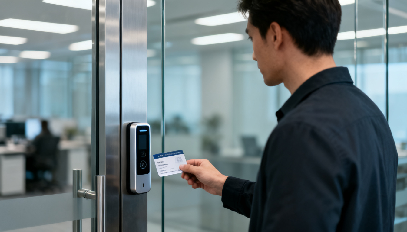 magnific man scanning id card on s 2890866951