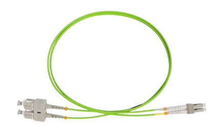 SC/UPC to LC/UPC OM5 Multimode Fiber Optic Patch Cord | Universal Fiber Solutions