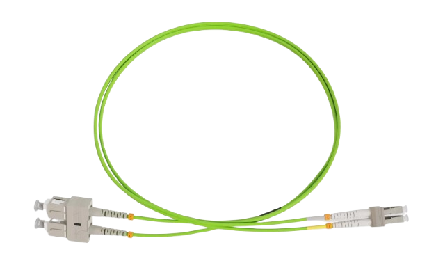 SC/UPC to LC/UPC OM5 Multimode Fiber Optic Patch Cord | Universal Fiber Solutions